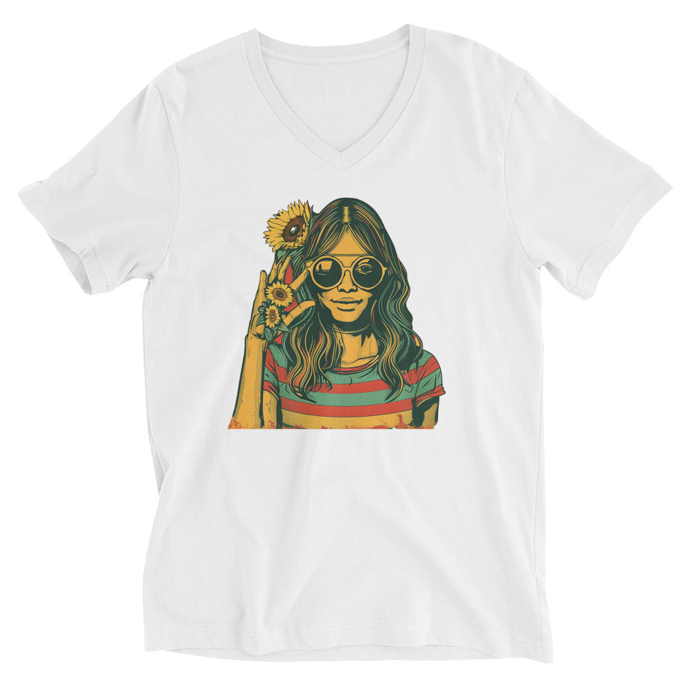 Retro Vibes Sunflower Girl Tee