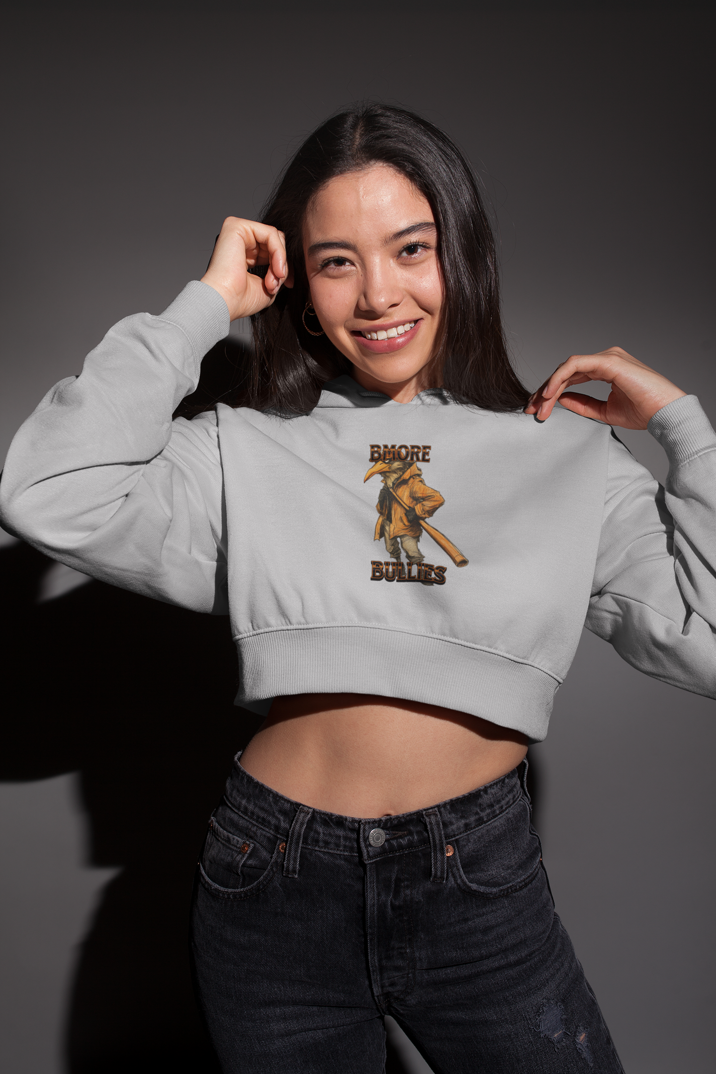 Bmore Bullies Crop Top Hoodie - Orioles Edition