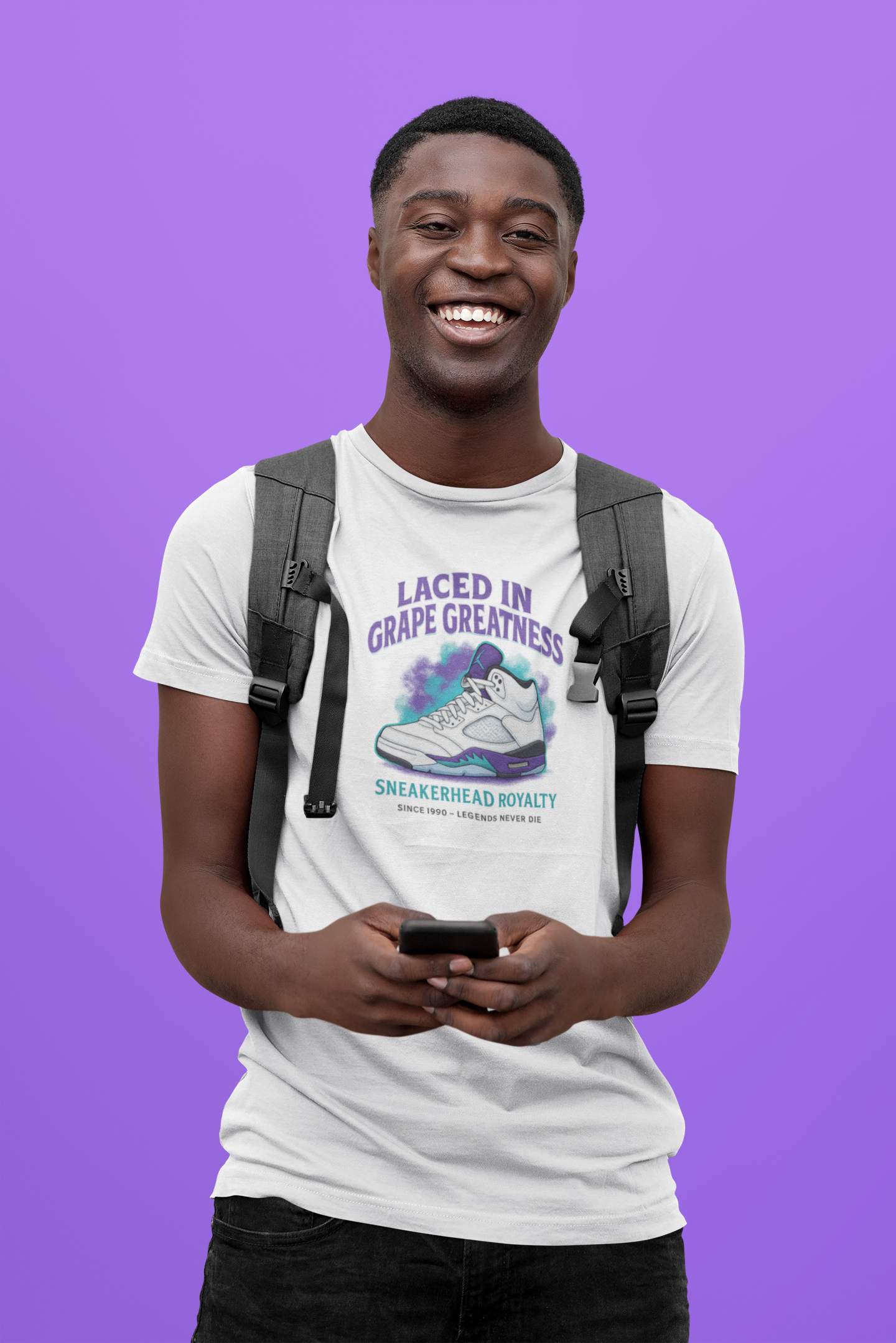 Laced in Grape Greatness - Sneakerhead Royalty Tee