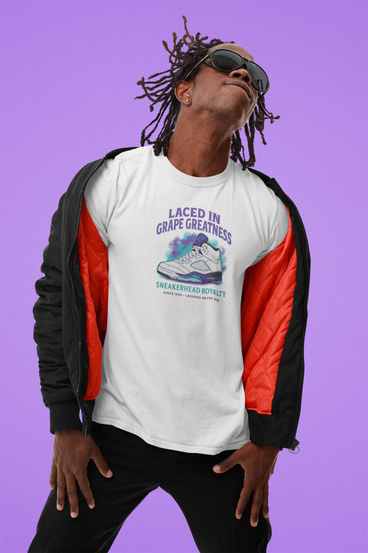 Laced in Grape Greatness - Sneakerhead Royalty Tee