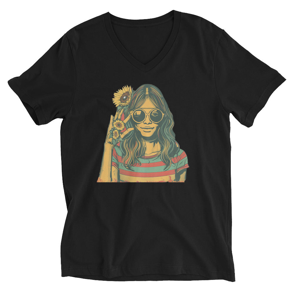 Retro Vibes Sunflower Girl Tee